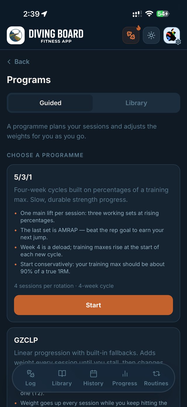 Guided training programs