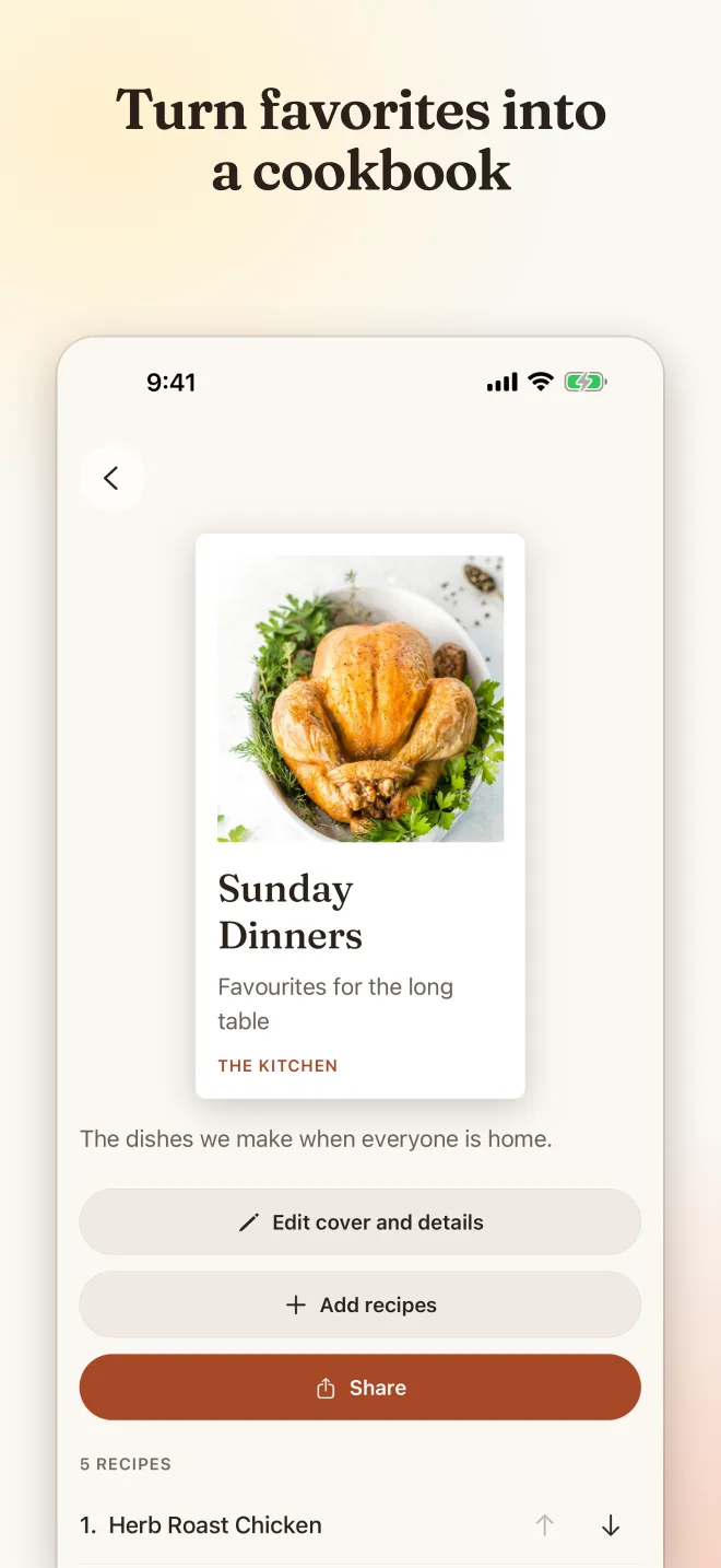 Lemon Chilli screen: Turn favorites into a cookbook